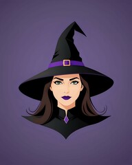 illustration witch with witch hat