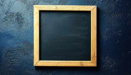 A blank chalkboard framed in wood, ready for writing or drawing. Perfect for classrooms, meetings, or creative brainstorming.