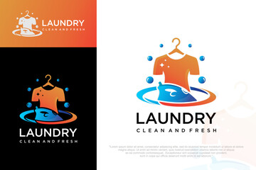 clean laundry logo design . icon for laundry service . Vector illustration