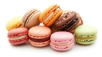 Assorted Colorful Macarons with Delicate Fillings