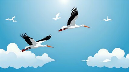 Obraz premium stork in flight