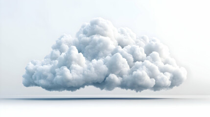 Single Cloud on White Background.