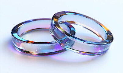 Iridescent Glass Rings.