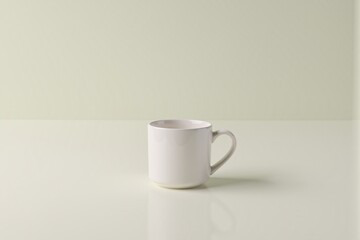 Obraz premium Minimalist Ceramic Coffee Mug on Pastel Background