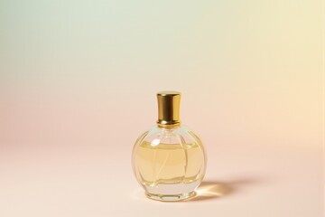 Elegant Perfume Bottle on Pastel Background