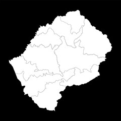 Naklejka premium Lesotho district map with administrative divisions. Vector illustration.