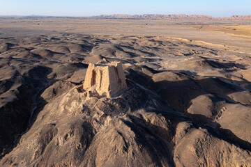The Qingshijiuzi Dun Beacon Tower Site of the Ming Great Wall in Jiuquan, Gansu, China