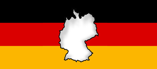 Obraz premium hole in and as flag of Germany background as modern 3d effect
