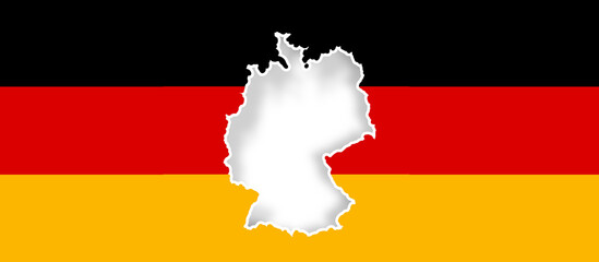 hole in and as flag of Germany background as modern 3d effect