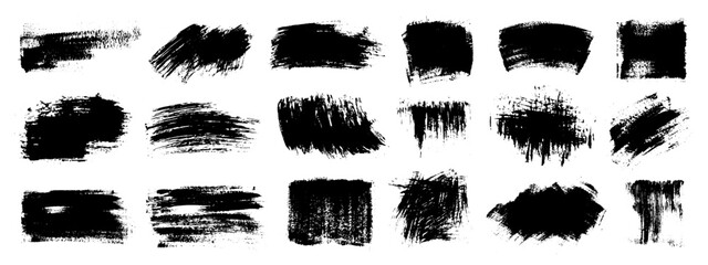 Vector black paint, ink brush stroke, brush, line or texture. Dirty artistic design element, box, frame or background  for text. 
