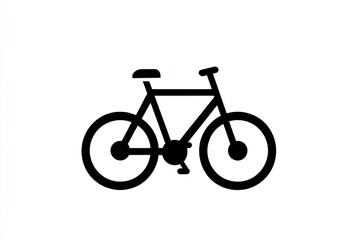 Fototapeta premium Bicycle Icon Black and White Simple Design Bike Cycle Ride Transportation Sport Fi