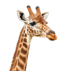 Obraz premium Giraffe head, white isolate background
