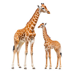 Obraz premium Giraffes on white isolate background