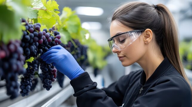 Female Vintner Conducting Wine Sample Tests in a Vineyard Laboratory for Upcoming Batch Preparation