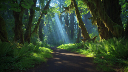 Obraz premium Calm Lake with Mountain Reflection: A serene lake, perfectly still, reflects the surrounding mountain range 