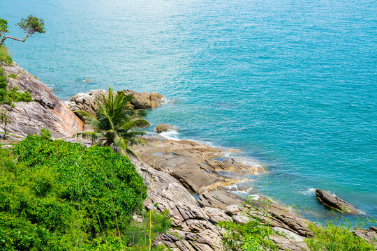 Landscape Nature scene Coast of sea  at Khanom Sichon in Nakhon Si Thammarat , Thailand