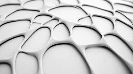 Obraz premium Abstract white organic pattern with smooth, flowing shapes, AI
