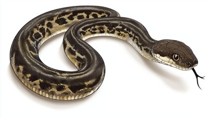 Obraz premium A realistic illustration of a snake, showcasing its intricate patterns and textures.