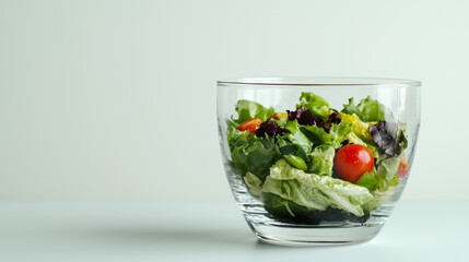 Fresh and Healthy Salad Bowl on a Minimalist Table During a Lunch Break in a Modern Office Setting