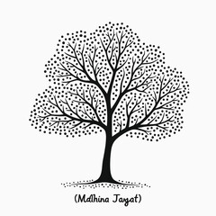 Fototapeta premium a black and white line drawing of a tree branch