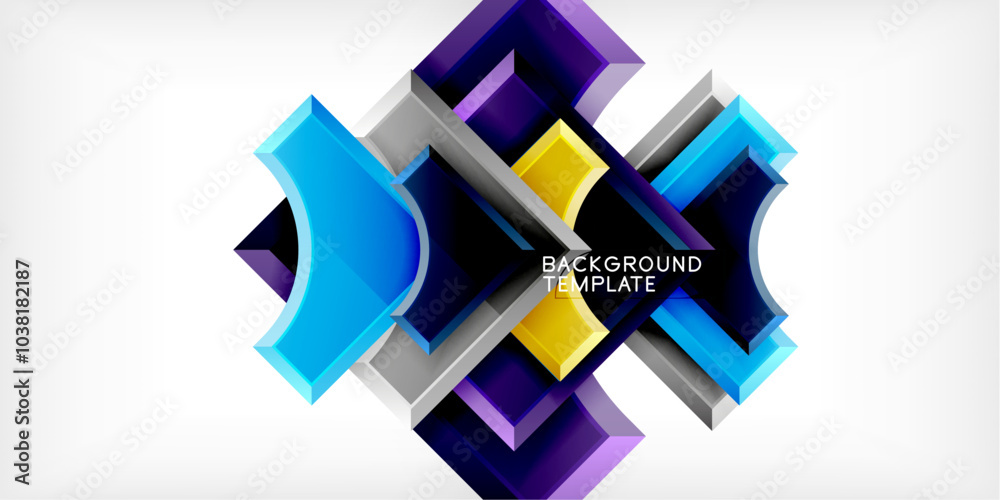 Poster Geometric design abstract background - circles and triangles