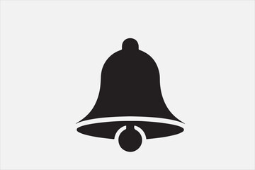 A bold black silhouette of a bell icon.