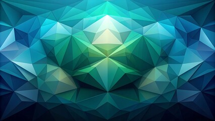 Fototapeta premium Abstract geometric shapes in shades of green and blue.