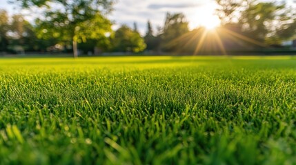 Lush Green Grass in a Vibrant Outdoor Landscape