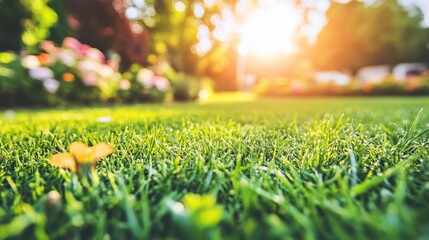 Lush Green Grass in a Vibrant Outdoor Landscape