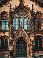 Obraz premium Intricate Historic Cathedral Facade in Europe