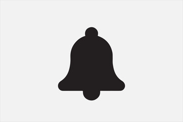 A bold black silhouette of a bell icon.