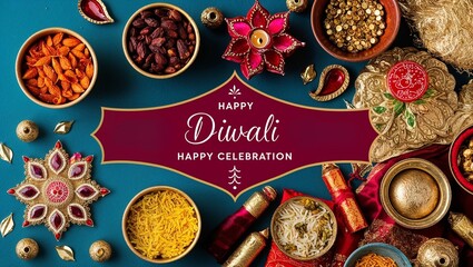 Diwali Celebration Festive Card Design for Creative Cultural Events and Invitations