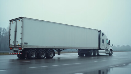 Unusual Perspective of a Surprisingly Large Toilet Next to a Semi-Truck Exploring Size Juxtaposition