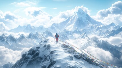 A sherpa navigating Himalayan peaks