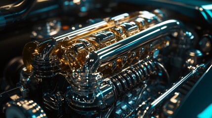 Fototapeta premium High-performance sports car engine.