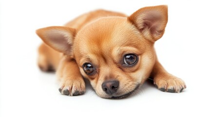 Obraz premium Isolated puppy on a white background. 