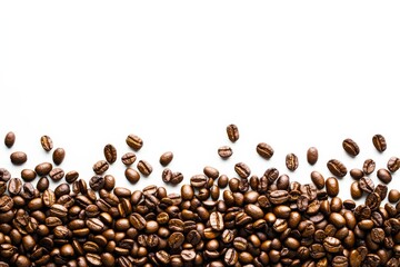 Isolated Coffee Beans on White Background