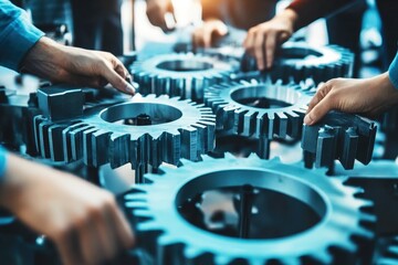 Collaboration as Metaphor with Workers and Cogwheels