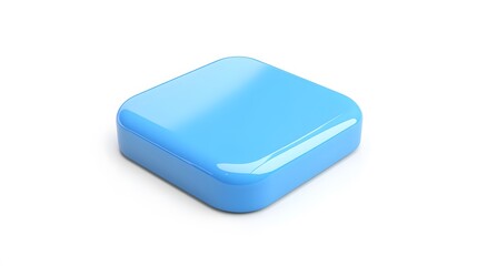 
Blank Mobile application icon, button - blue square with round corners. 3d rendering, white background