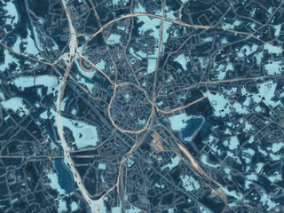 Painterly Style City Map Mechelen