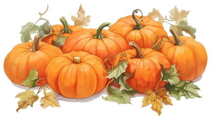 Vibrant orange pumpkin with rich colors and soft textures on a clean white background