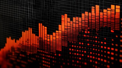 A glowing trend chart showing sharp cryptocurrency price increases projected at a financial summit