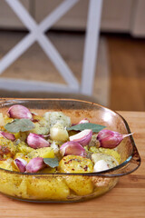 baked potatoes with garlic and herbs