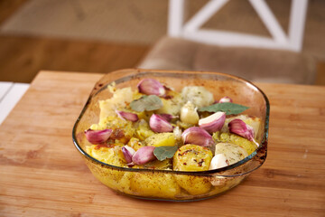 baked potatoes with garlic and herbs