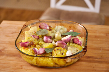 baked potatoes with garlic and herbs