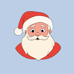 Hand drawn santa claus cartoon illustration for christmas season