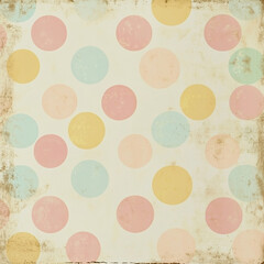 Polka dot scrapbook paper. Vintage pastel polka dot background with distressed edges