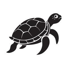 Sea Turtle Silhouette icon vector isolated on white background. Turtle Vector Illustration.
