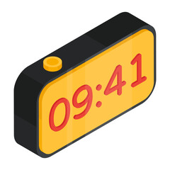 Editable design icon of digital clock

