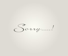 Concise apology card. simple design. relationships between people